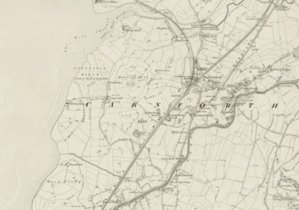 Carnforth Ordnance Survey Map 1848